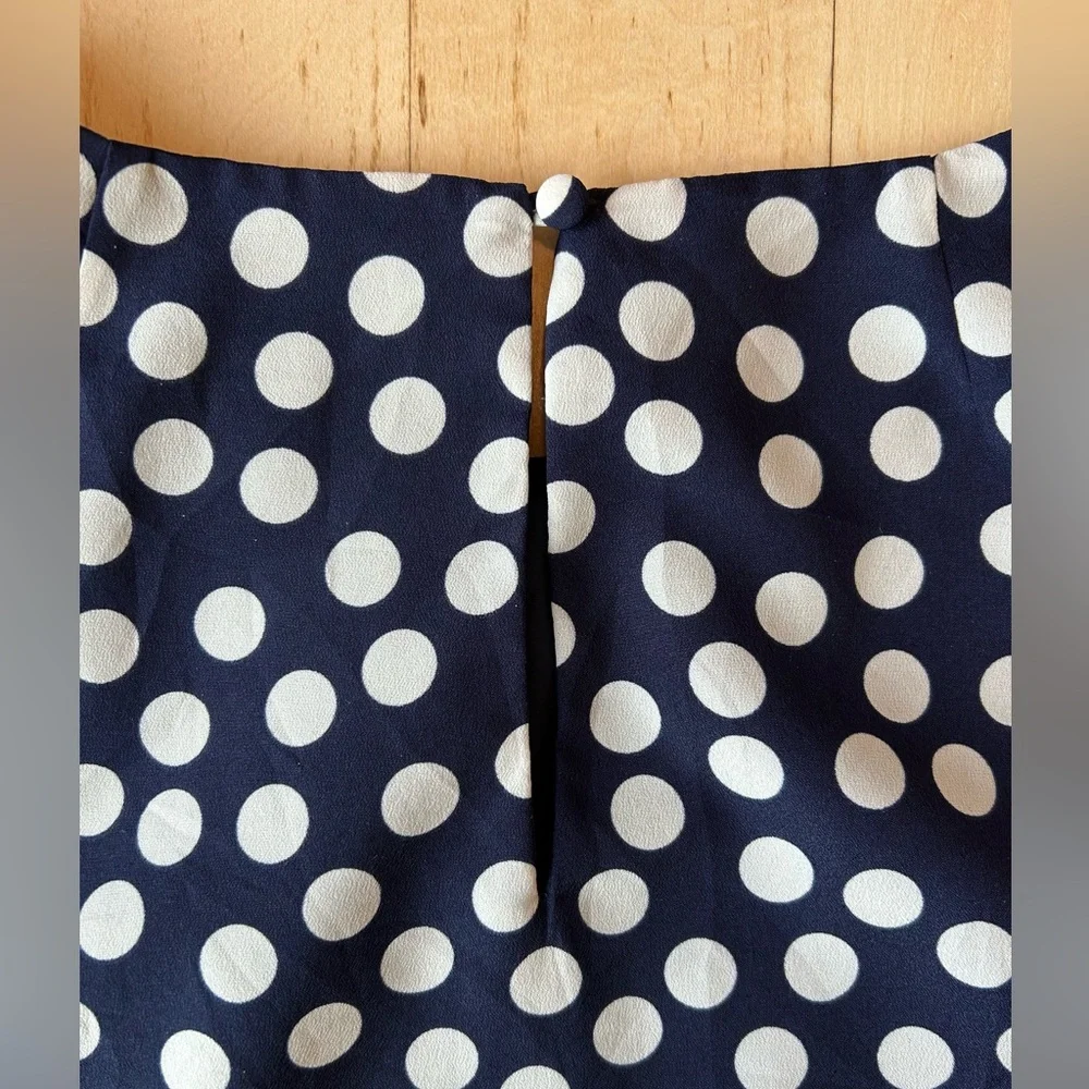 J. Crew Women’s Printed Short Sleeve Gallery Dress in Navy Small Dot Size 10